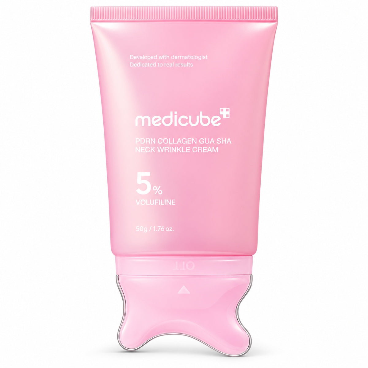 MEDICUBE PDRN Collagen Gua Sha Neck Wrinkle Cream — digitally restyled white-background packshot