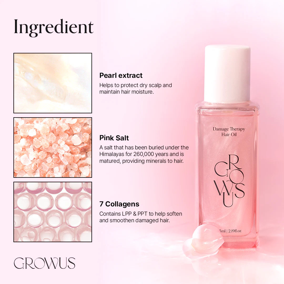 GROWUS Damage Therapy Hair Oil 65ml — product view 4