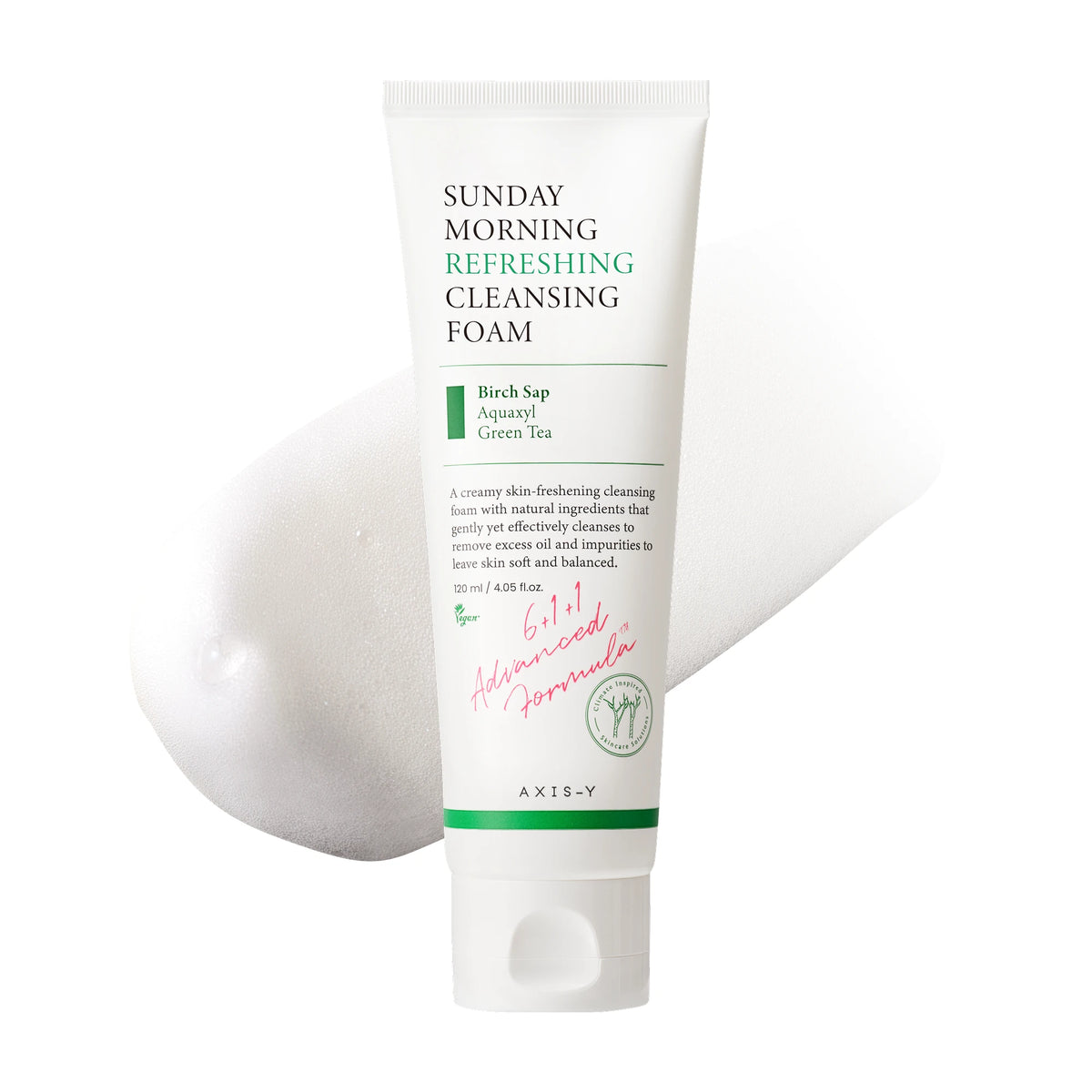 AXIS-Y Sunday Morning Refreshing Cleansing Foam 120ml — product packaging