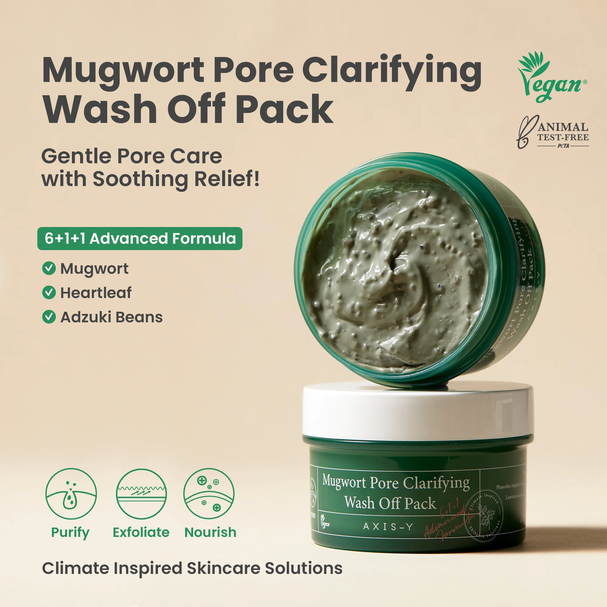 AXIS-Y Mugwort Pore Clarifying Wash Off Pack 100ml — product image 2