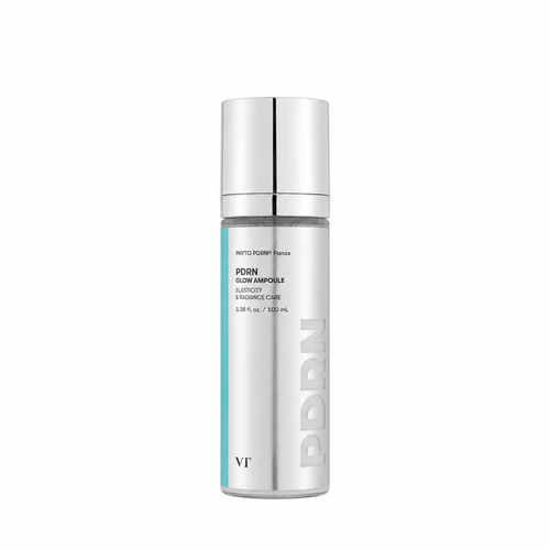 VT PDRN Glow Ampoule Mist in a silver bottle